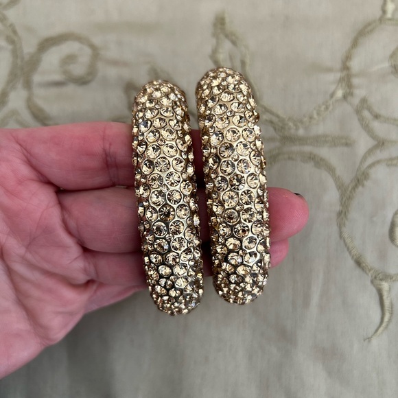 Gold rhinestone bangles - Picture 3 of 8